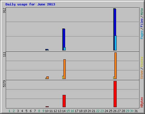 Daily usage for June 2013