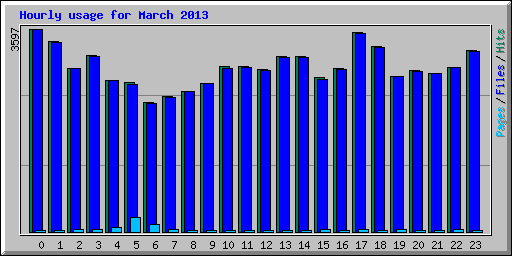 Hourly usage for March 2013