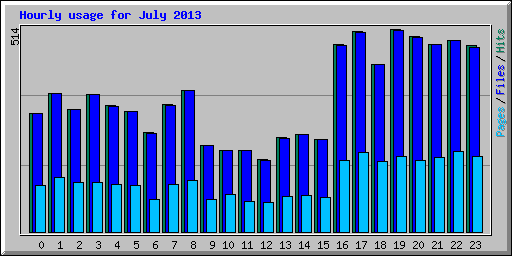 Hourly usage for July 2013